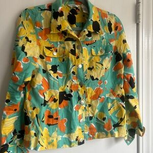 RICHARD MALCOLM 100% Linen Floral Jacket Size 10P.